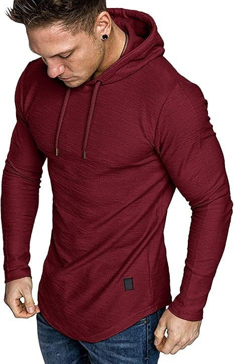 Mens Fashion Hoodies Fleece Long Sleeve Athletic Sweatshirt Pullover T Shirts