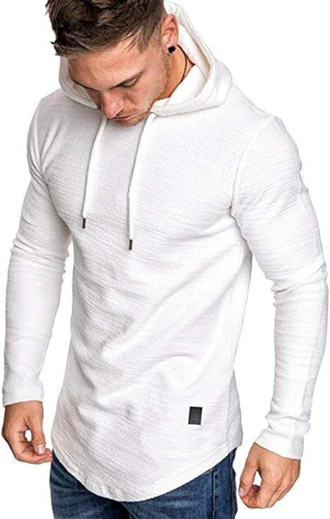 Mens Fashion Hoodies Fleece Long Sleeve Athletic Sweatshirt Pullover T Shirts