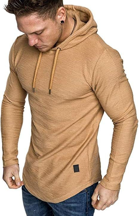 Mens Fashion Hoodies Fleece Long Sleeve Athletic Sweatshirt Pullover T Shirts