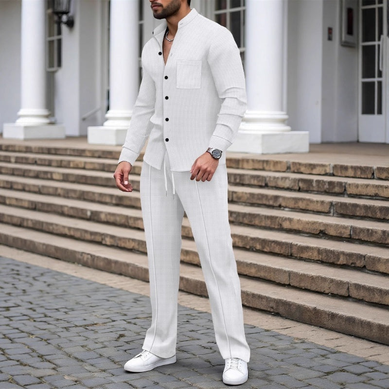 Men's Casual Waffle 2-Piece Set – Comfortable Fabric, Modern Fit & Versatile Style👖